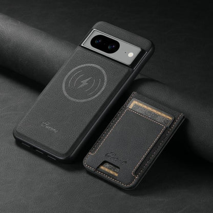 For Google Pixel 9 Suteni H17 Litchi Texture Leather Magnetic Detachable Wallet Phone Case(Black) by Suteni