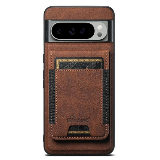 For Google Pixel 9 Pro XL Suteni H17 Litchi Texture Leather Magnetic Detachable Wallet Phone Case(Brown) by Suteni