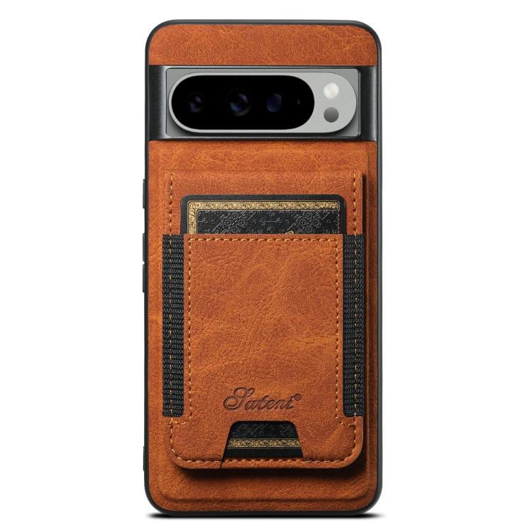 For Google Pixel 9 Pro XL Suteni H17 Litchi Texture Leather Magnetic Detachable Wallet Phone Case(Khaki) by Suteni