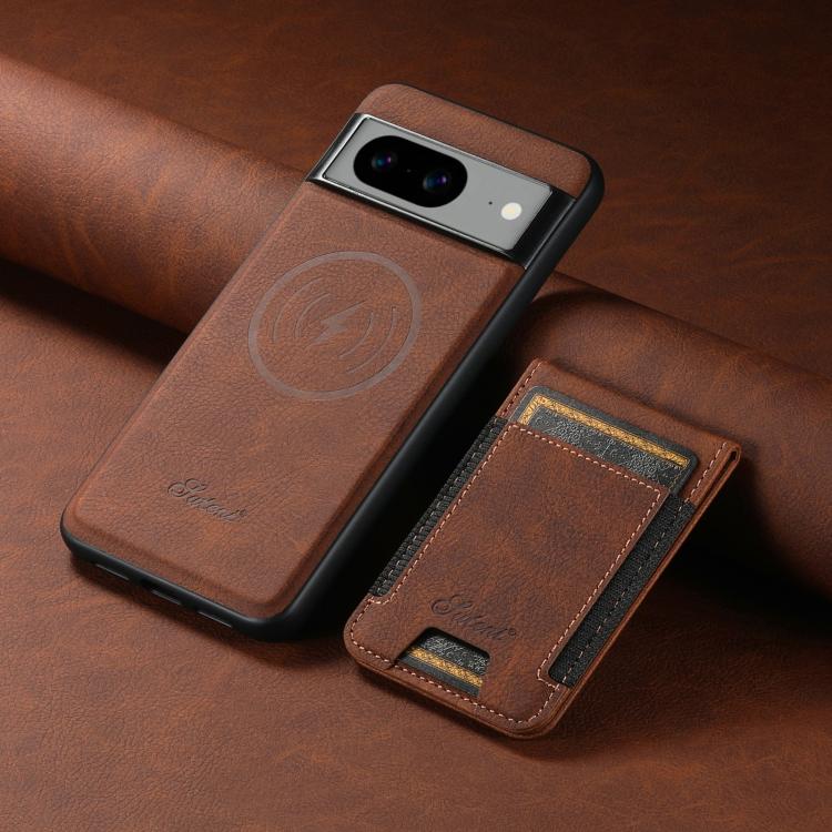 For Google Pixel 10 Pro Suteni H17 Litchi Texture Leather Magnetic Detachable Wallet Phone Case(Brown) by Suteni