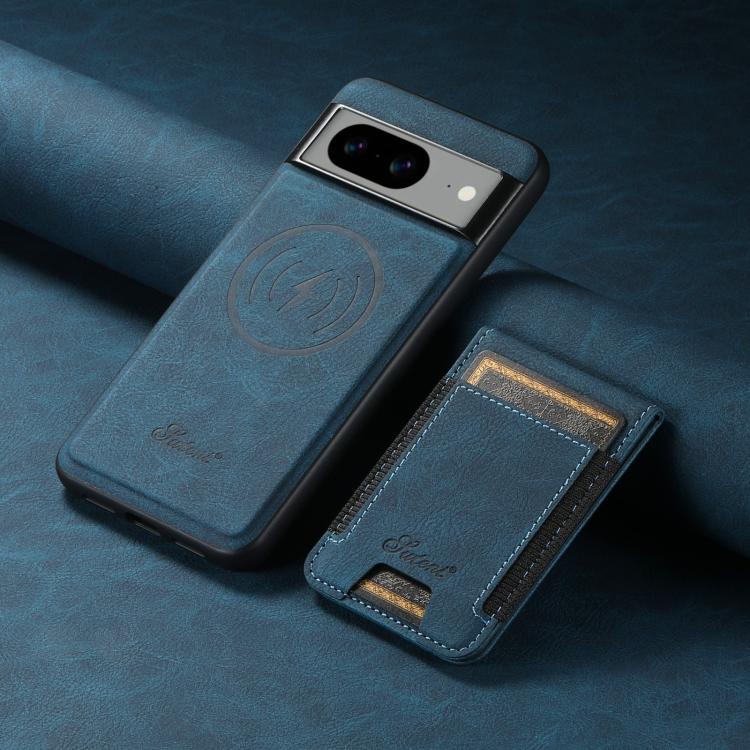 For Google Pixel 10 Pro Suteni H17 Litchi Texture Leather Magnetic Detachable Wallet Phone Case(Blue) by Suteni