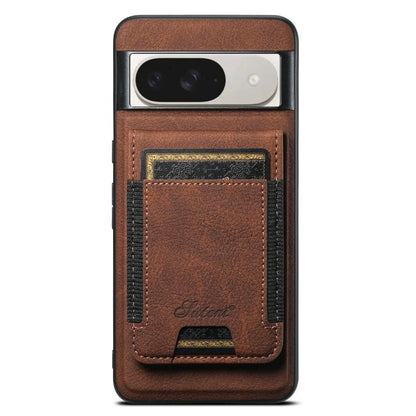 For Google Pixel 10 Pro XL Suteni H17 Litchi Texture Leather Magnetic Detachable Wallet Phone Case(Brown) by Suteni