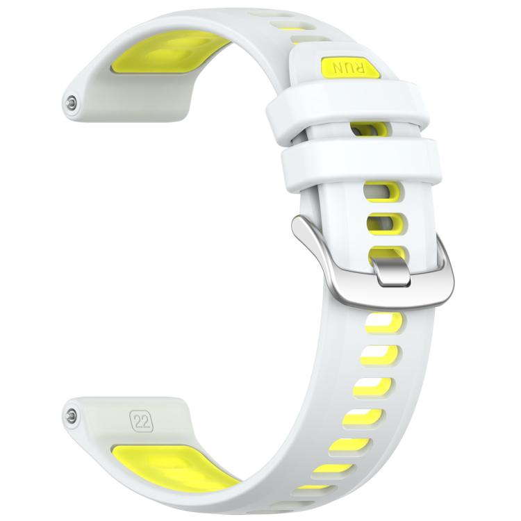 For Garmin Forerunner 970 Sports Steel Buckle Two Color Silicone Watch Band(White+Lime Green) by bashfashion