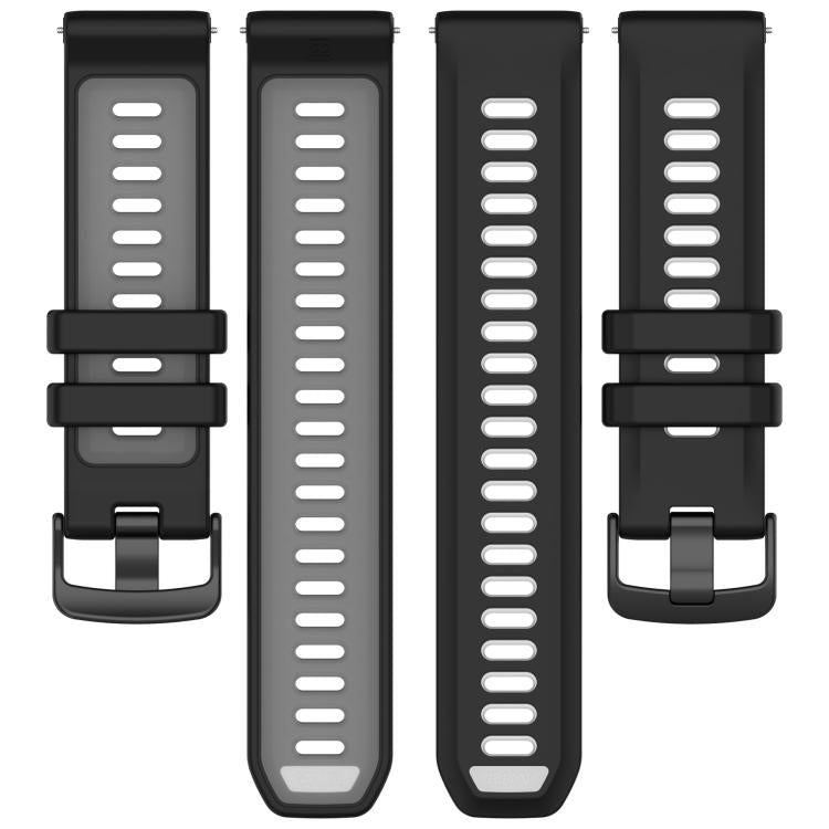 For Garmin Forerunner 970 Sports Steel Buckle Two Color Silicone Watch Band(White+Lime Green) by bashfashion