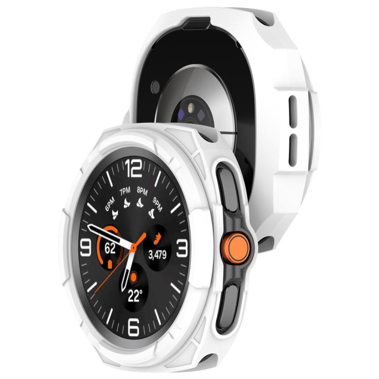 For Samsung Galaxy Watch8 Classic 46mm Hollow Armor Protector TPU Watch Protective Cover(White) by bashfashion