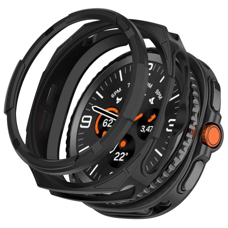 For Samsung Galaxy Watch8 Classic 46mm Hollow Armor Protector TPU Watch Protective Cover(Black) by bashfashion