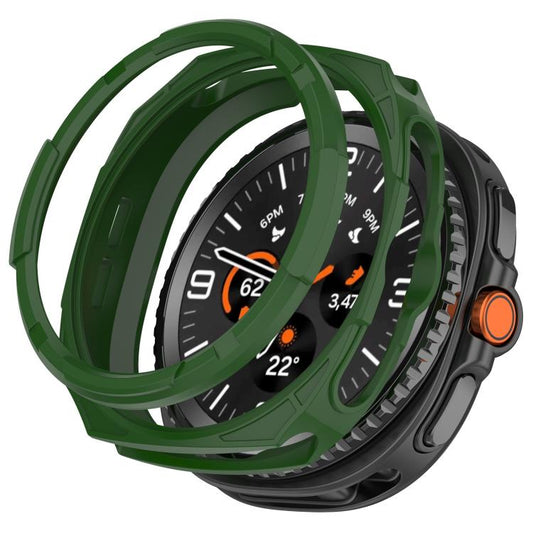 For Samsung Galaxy Watch8 Classic 46mm Hollow Armor Protector TPU Watch Protective Cover(Green) by bashfashion