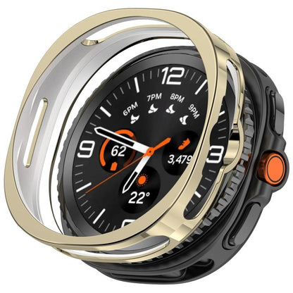 For Samsung Galaxy Watch8 Classic 46mm Half Coverage Hollow TPU Watch Protective Cover(Electroplated Light Gold) by bashfashion