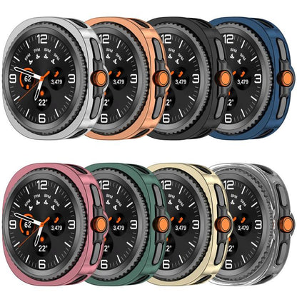 For Samsung Galaxy Watch8 Classic 46mm Half Coverage Hollow TPU Watch Protective Cover(Electroplated Black) by bashfashion