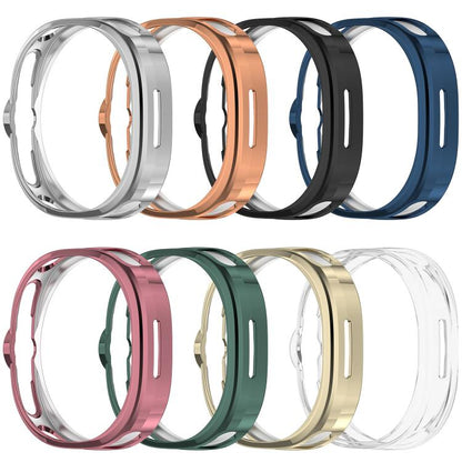 For Samsung Galaxy Watch8 Classic 46mm Half Coverage Hollow TPU Watch Protective Cover(Electroplated Light Gold) by bashfashion