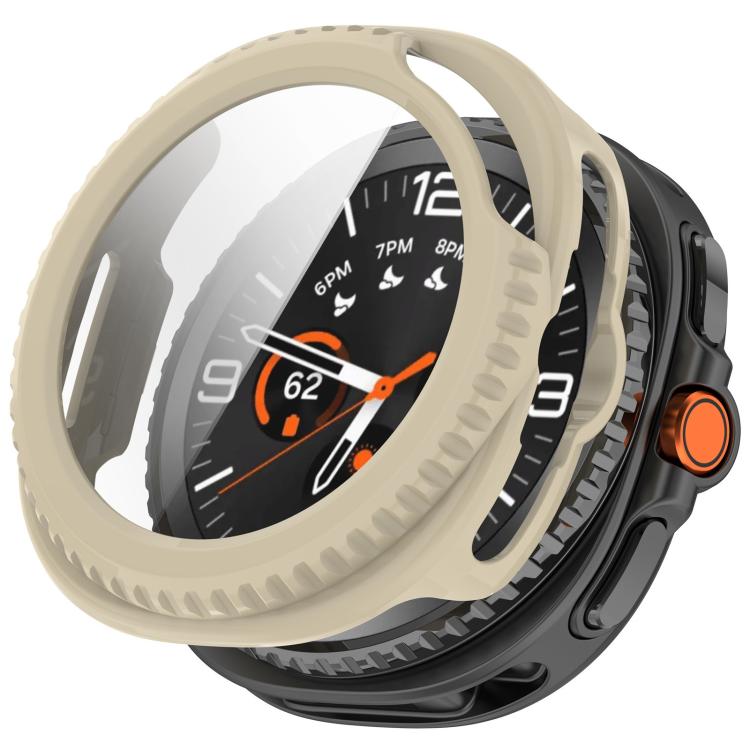 For Samsung Galaxy Watch8 Classic 46mm Tempered Film Integrated PC Watch Cover(Ivory White) by bashfashion