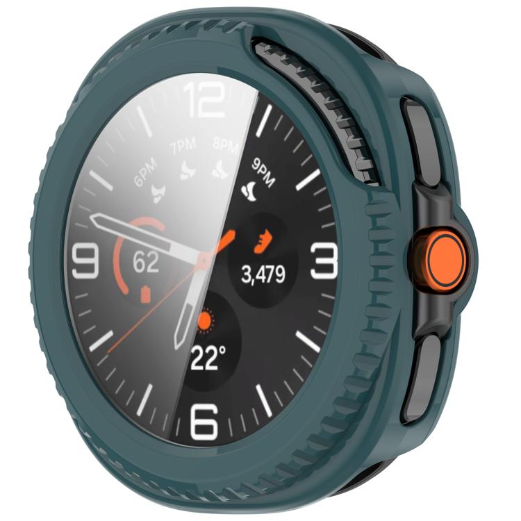 For Samsung Galaxy Watch8 Classic 46mm Tempered Film Integrated PC Watch Cover(Pine Green) by bashfashion