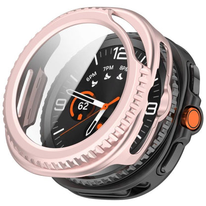 For Samsung Galaxy Watch8 Classic 46mm Tempered Film Integrated PC Watch Cover(Frosted Pink) by bashfashion