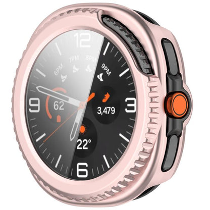 For Samsung Galaxy Watch8 Classic 46mm Tempered Film Integrated PC Watch Cover(Frosted Pink) by bashfashion