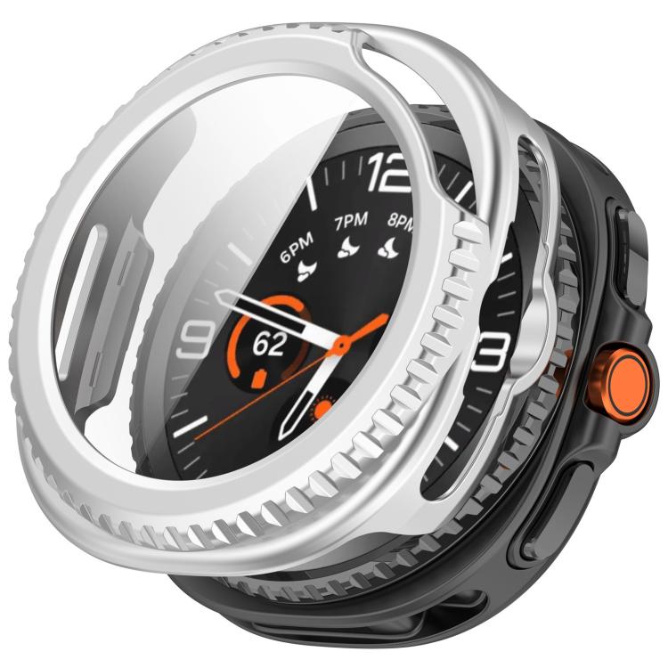 For Samsung Galaxy Watch8 Classic 46mm Tempered Film Integrated PC Watch Cover(Frosted Silver) by bashfashion