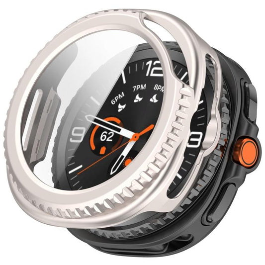 For Samsung Galaxy Watch8 Classic 46mm Tempered Film Integrated PC Watch Cover(Frosted Starlight) by bashfashion