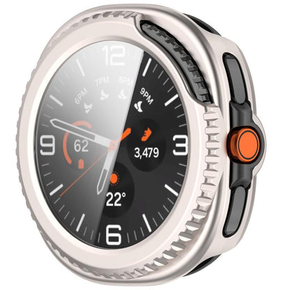 For Samsung Galaxy Watch8 Classic 46mm Tempered Film Integrated PC Watch Cover(Frosted Starlight) by bashfashion