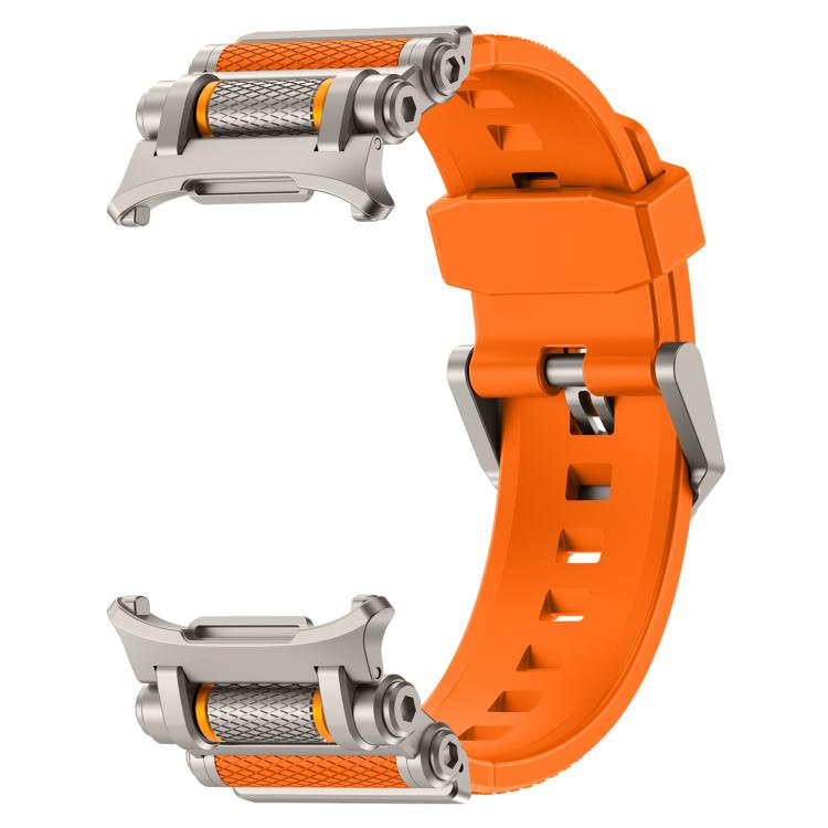 For Samsung Galaxy Watch Ultra 47mm / Ultra 2025 Metal Watch Connector Silicone Watch Band(Titanium Orange) by bashfashion