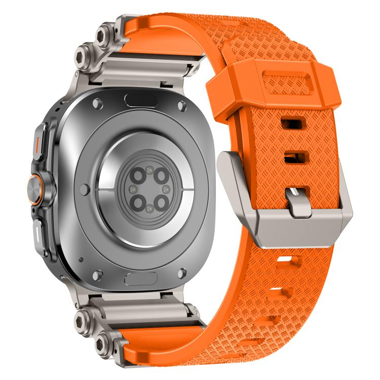 For Samsung Galaxy Watch Ultra 47mm / Ultra 2025 Metal Watch Connector Silicone Watch Band(Titanium Orange) by bashfashion