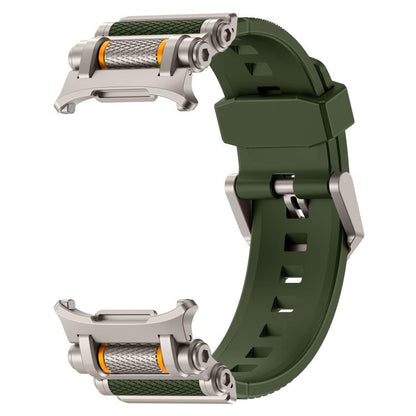 For Samsung Galaxy Watch Ultra 47mm / Ultra 2025 Metal Watch Connector Silicone Watch Band(Titanium Green) by bashfashion