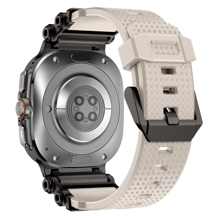 For Samsung Galaxy Watch Ultra 47mm / Ultra 2025 Metal Watch Connector Silicone Watch Band(Black Starlight) by bashfashion