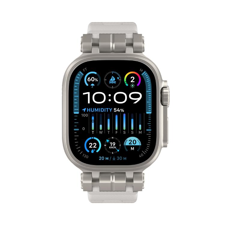 For Apple Watch 46mm / 49mm / 45mm / 44mm H016 Functional Series Twill Texture TPU Watch Band(Titanium Starlight) by bashfashion