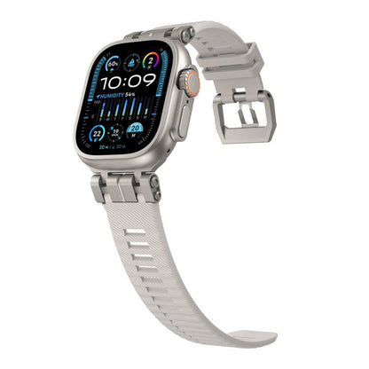 For Apple Watch 46mm / 49mm / 45mm / 44mm H016 Functional Series Twill Texture TPU Watch Band(Titanium Starlight) by bashfashion