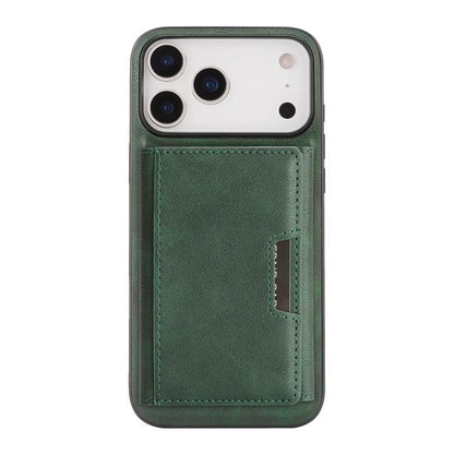 For iPhone 17 Pro Kalebol Strong Magnetic MagSafe Tri-Fold Wallet Leather Phone Case(Green) by Kalebol