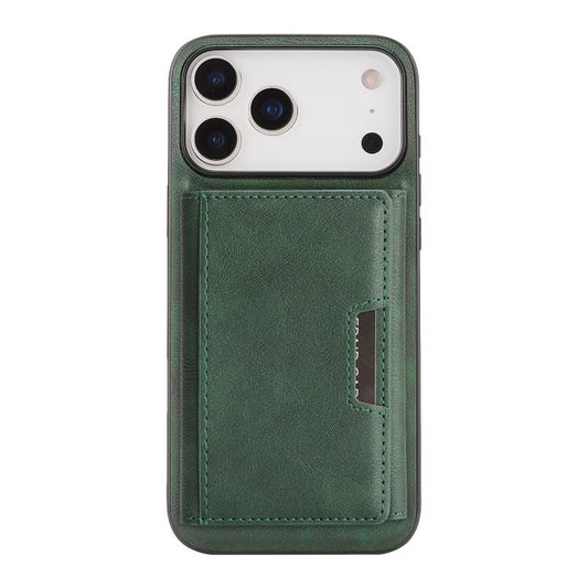 For iPhone 17 Pro Kalebol Strong Magnetic MagSafe Tri-Fold Wallet Leather Phone Case(Green) by Kalebol