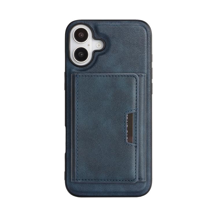 For iPhone 17 Kalebol Strong Magnetic MagSafe Tri-Fold Wallet Leather Phone Case(Blue) by Kalebol