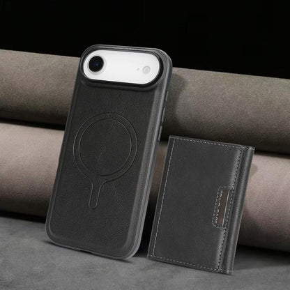 For iPhone Air Kalebol Strong Magnetic MagSafe Tri-Fold Wallet Leather Phone Case(Black) by Kalebol