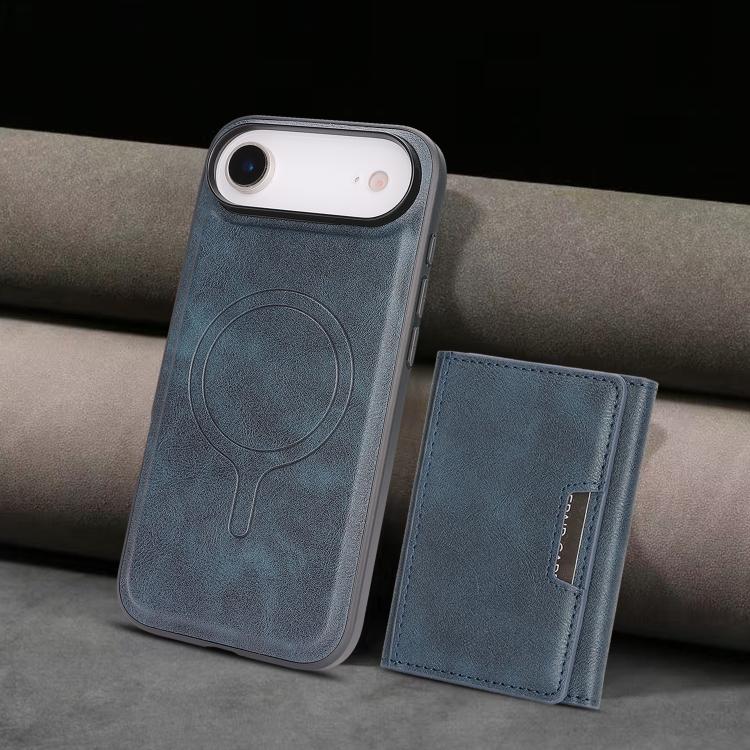 For iPhone Air Kalebol Strong Magnetic MagSafe Tri-Fold Wallet Leather Phone Case(Blue) by Kalebol