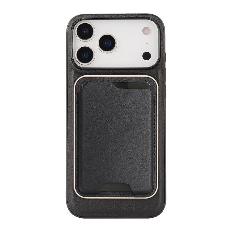 For iPhone 17 Pro Max Kalebol Slim MagSafe Ring Magnetic Card Bag Leather Phone Case(Black) by Kalebol