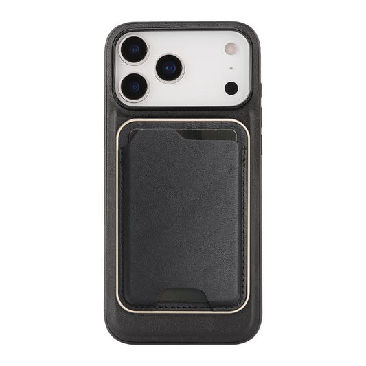 For iPhone 17 Pro Max Kalebol Slim MagSafe Ring Magnetic Card Bag Leather Phone Case(Black) by Kalebol