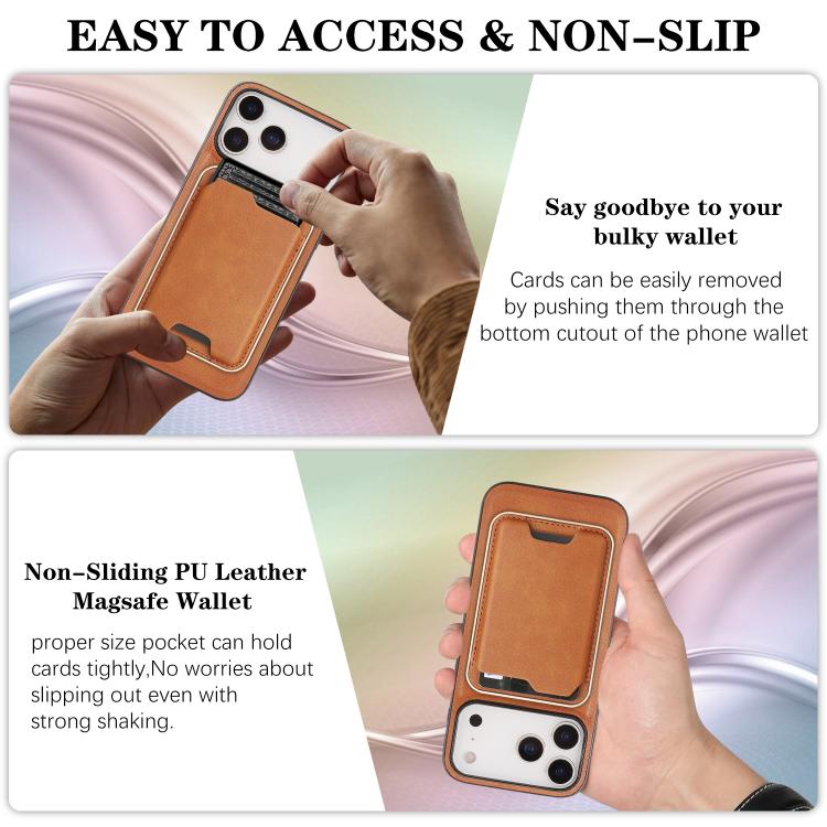 For iPhone 17 Pro Max Kalebol Slim MagSafe Ring Magnetic Card Bag Leather Phone Case(Brown) by Kalebol