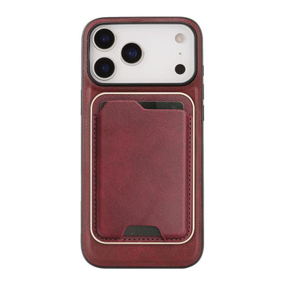For iPhone 17 Pro Max Kalebol Slim MagSafe Ring Magnetic Card Bag Leather Phone Case(Red) by Kalebol