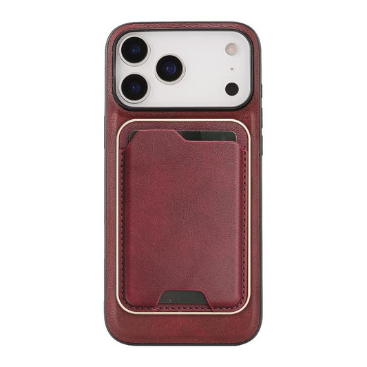 For iPhone 17 Pro Max Kalebol Slim MagSafe Ring Magnetic Card Bag Leather Phone Case(Red) by Kalebol