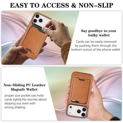 For iPhone 17 Pro Kalebol Slim MagSafe Ring Magnetic Card Bag Leather Phone Case(Brown) by Kalebol