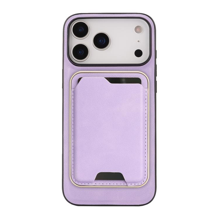 For iPhone 17 Pro Kalebol Slim MagSafe Ring Magnetic Card Bag Leather Phone Case(Purple) by Kalebol