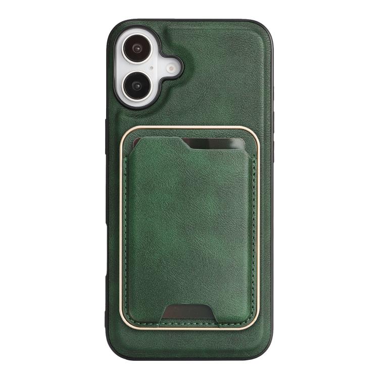 For iPhone 17 Kalebol Slim MagSafe Ring Magnetic Card Bag Leather Phone Case(Green) by Kalebol