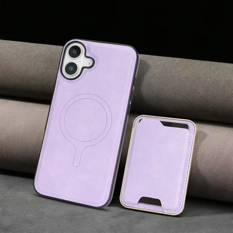 For iPhone 17 Kalebol Slim MagSafe Ring Magnetic Card Bag Leather Phone Case(Purple) by Kalebol