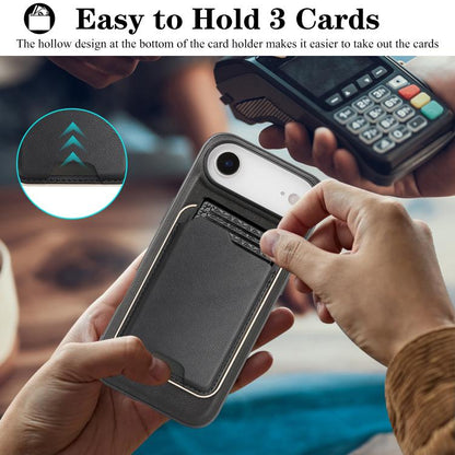 For iPhone Air Kalebol Slim MagSafe Ring Magnetic Card Bag Leather Phone Case(Black) by Kalebol