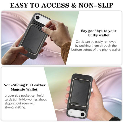 For iPhone Air Kalebol Slim MagSafe Ring Magnetic Card Bag Leather Phone Case(Black) by Kalebol