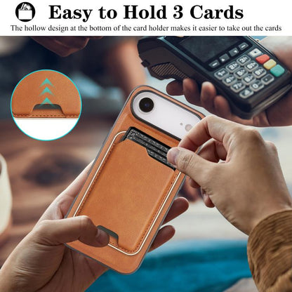 For iPhone Air Kalebol Slim MagSafe Ring Magnetic Card Bag Leather Phone Case(Brown) by Kalebol