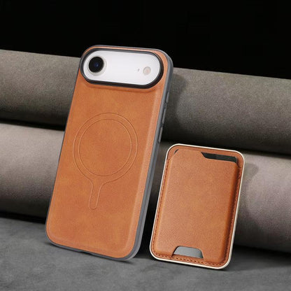 For iPhone Air Kalebol Slim MagSafe Ring Magnetic Card Bag Leather Phone Case(Brown) by Kalebol