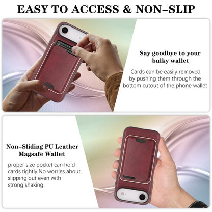 For iPhone Air Kalebol Slim MagSafe Ring Magnetic Card Bag Leather Phone Case(Red) by Kalebol