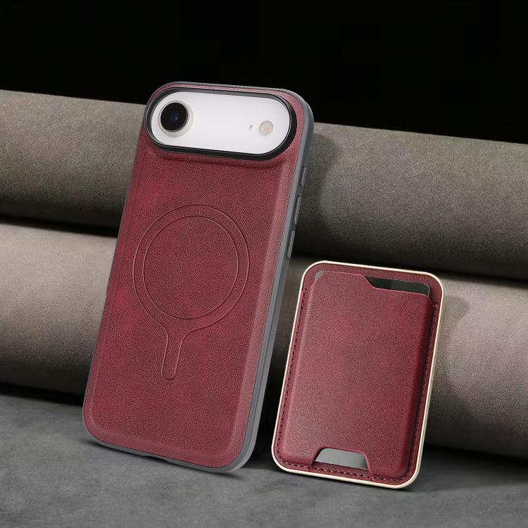 For iPhone Air Kalebol Slim MagSafe Ring Magnetic Card Bag Leather Phone Case(Red) by Kalebol