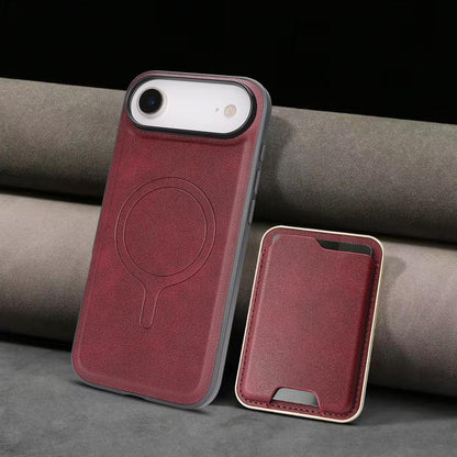 For iPhone Air Kalebol Slim MagSafe Ring Magnetic Card Bag Leather Phone Case(Red) by Kalebol