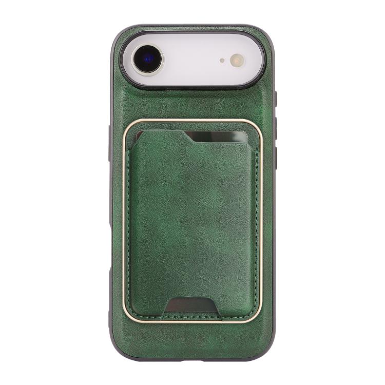For iPhone Air Kalebol Slim MagSafe Ring Magnetic Card Bag Leather Phone Case(Green) by Kalebol