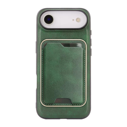 For iPhone Air Kalebol Slim MagSafe Ring Magnetic Card Bag Leather Phone Case(Green) by Kalebol
